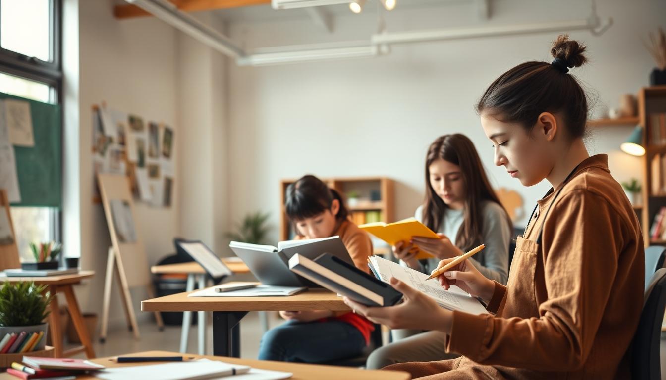 Students working in research laboratory